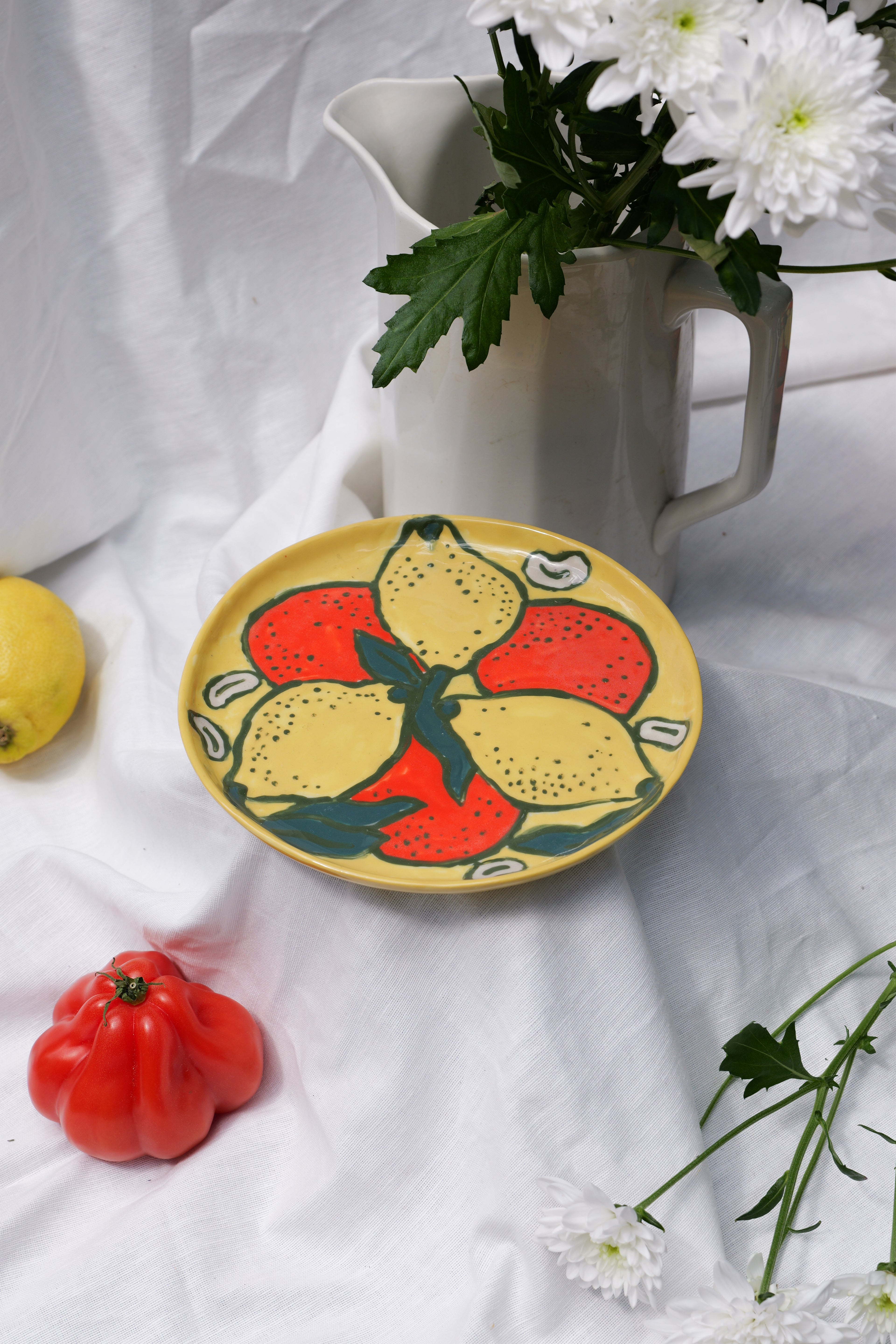 Petite Assiette Citron Clémentine Noix de Cajou