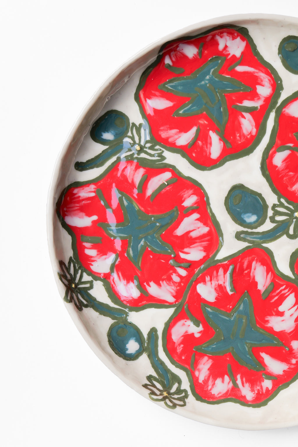 Grande Assiette Tomate Olive Pâquerette