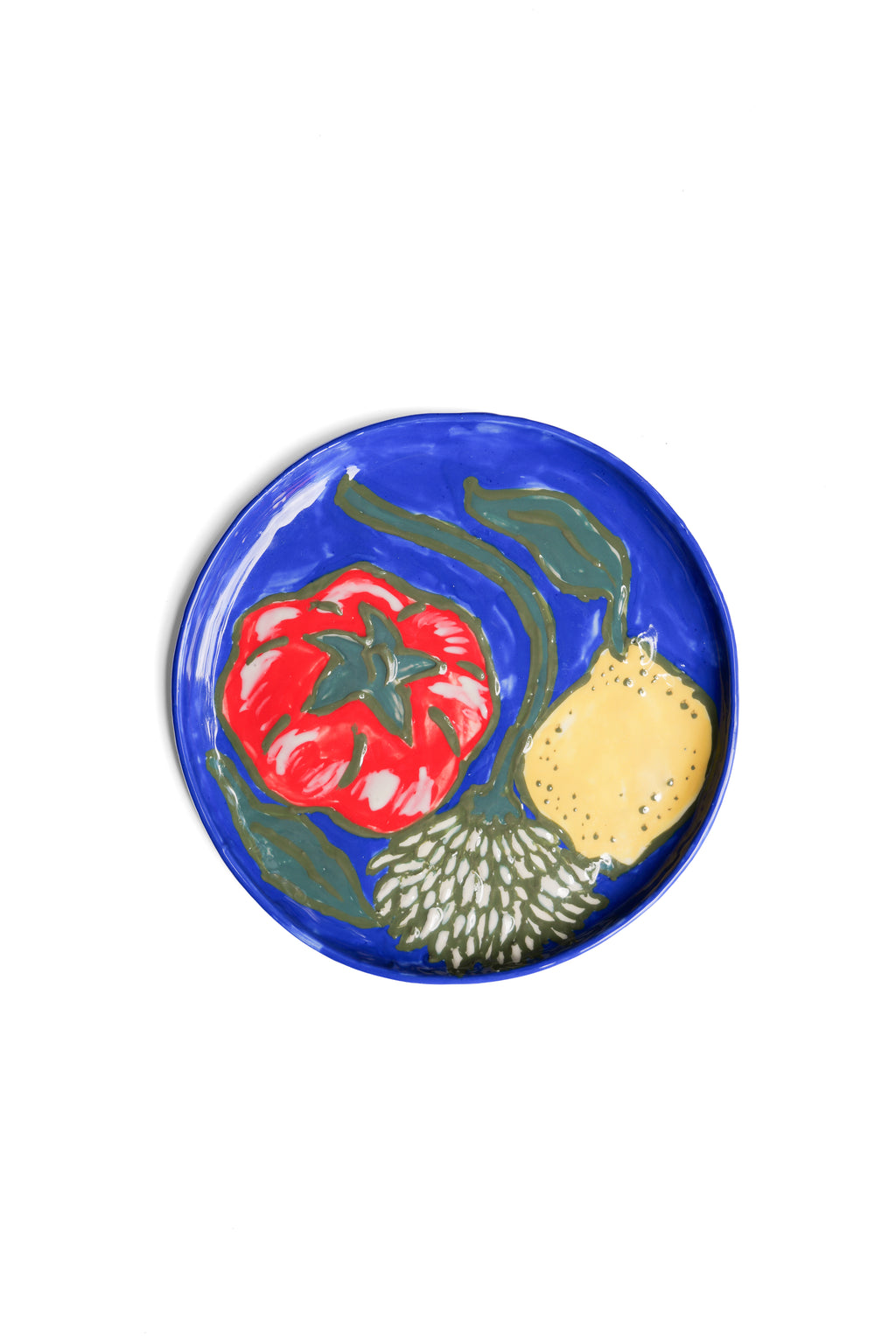 Petite Assiette Tomate Fleur Citron