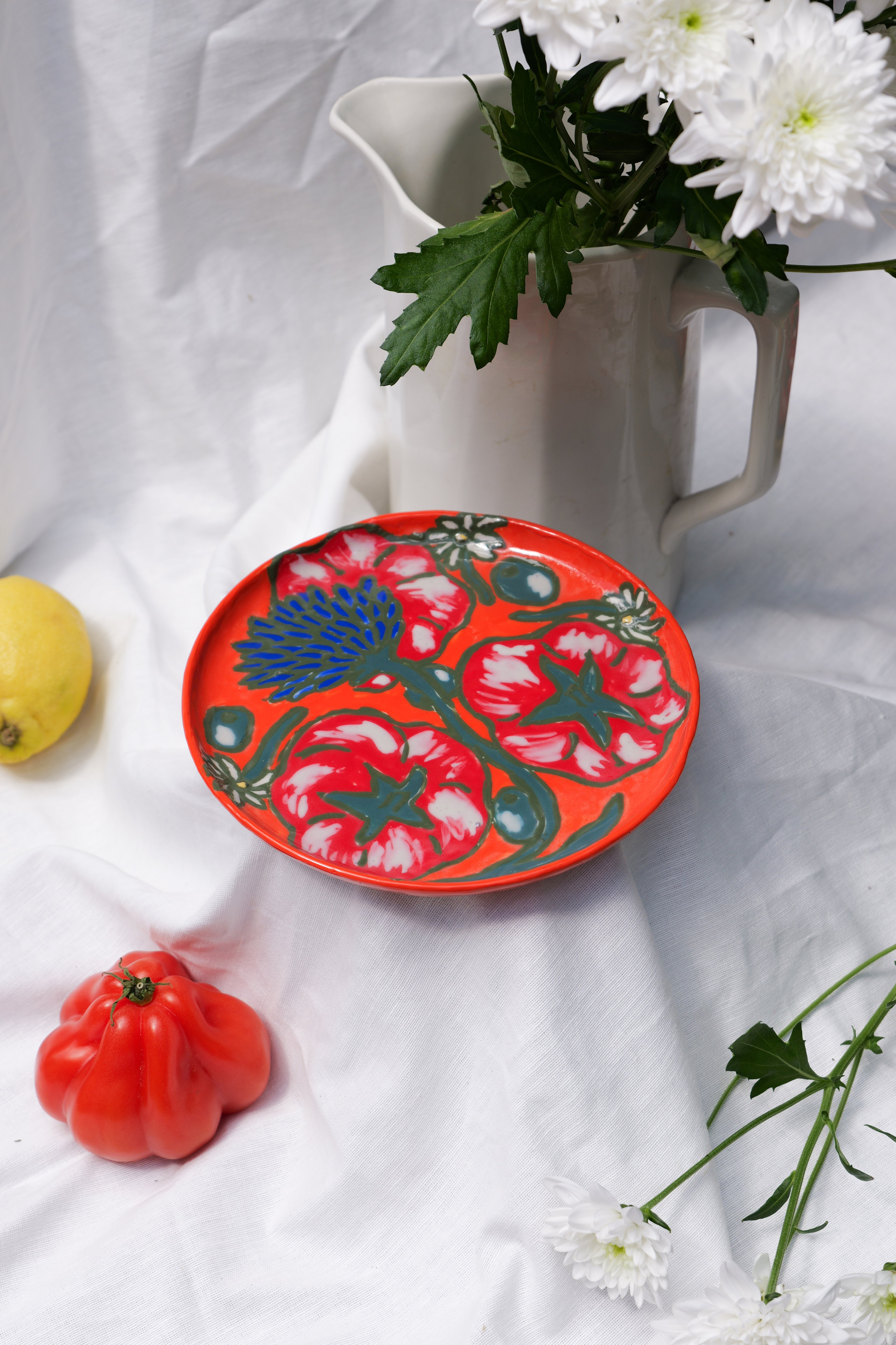 Petite Assiette Tomate Olive Pâquerette