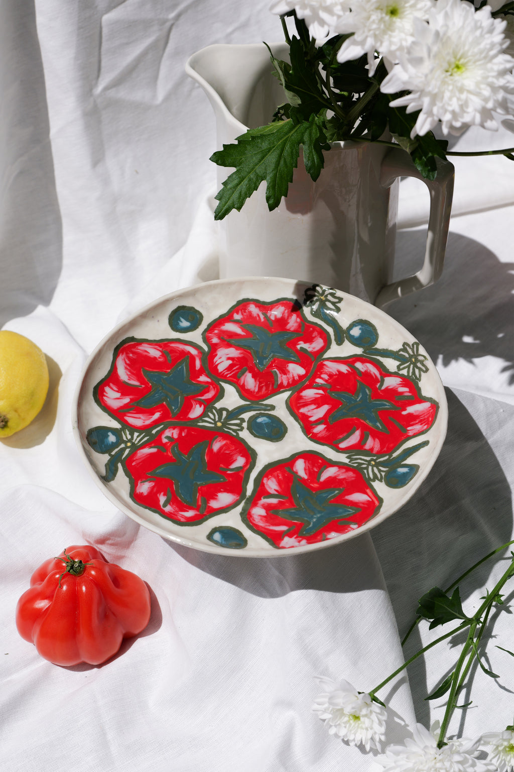 Grande Assiette Tomate Olive Pâquerette