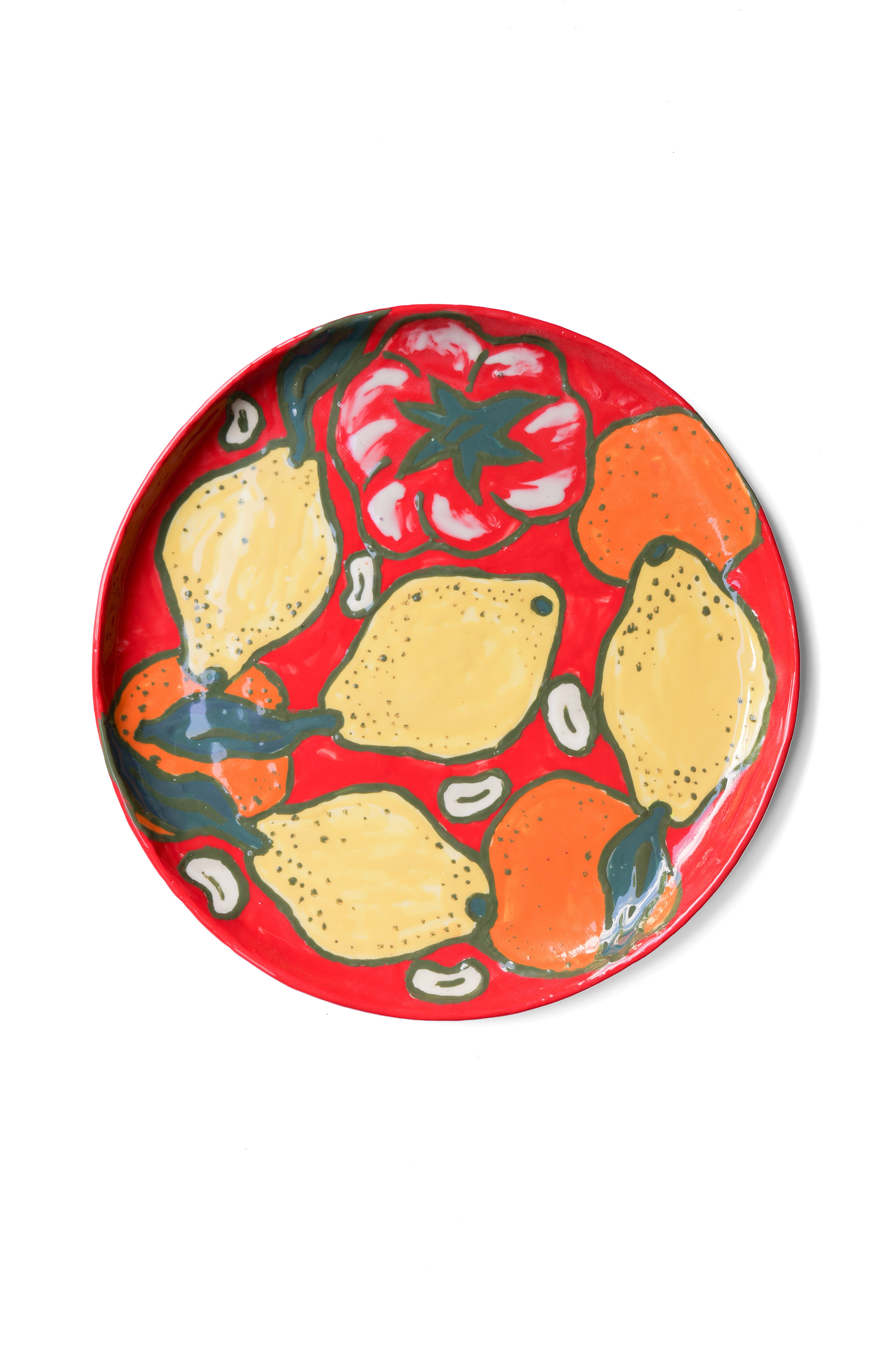 Grande Assiette Citron Clémentine Noix de Cajou