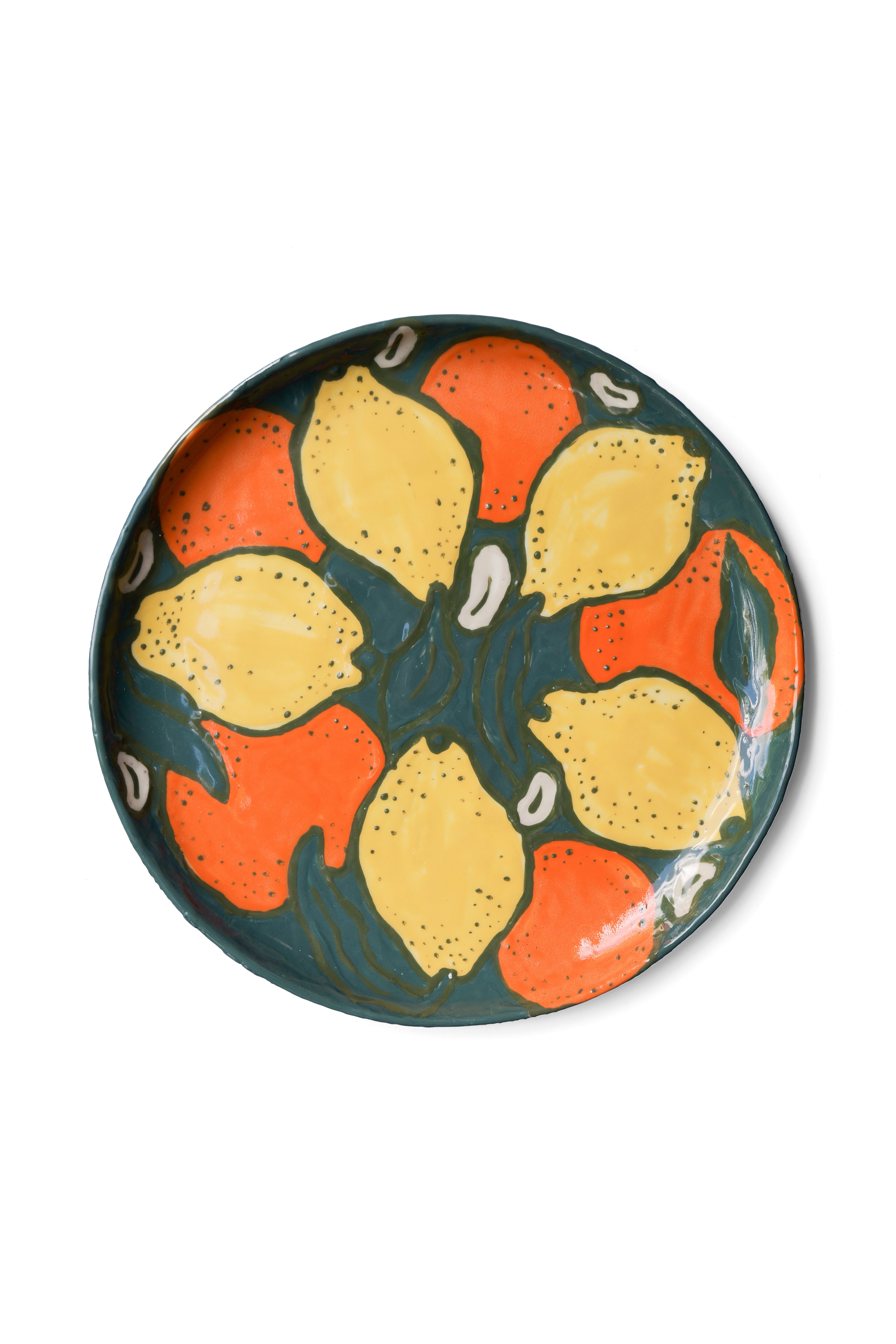 Grande Assiette Citron Clémentine Noix de Cajou
